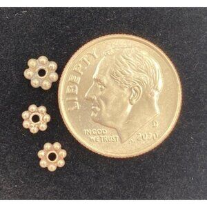 Silver Flower Spacer Beads For Jewelry Making - Pack Of 200 - 4mm - High-Quality